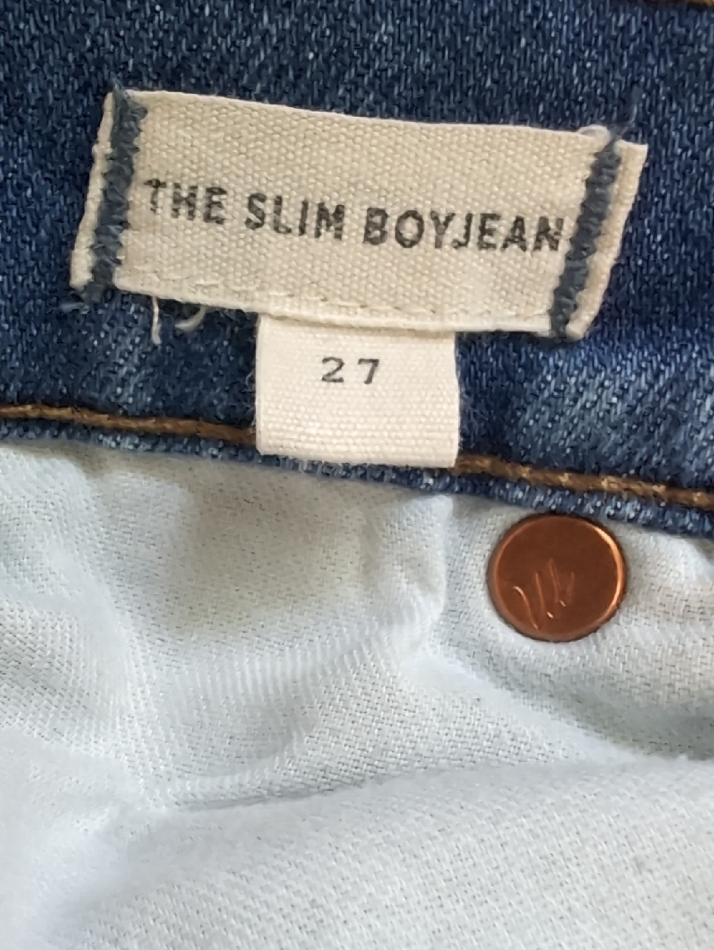Madewell Slim Mid Rise Boy Jean Roomy Size 27 - Picture 8 of 13